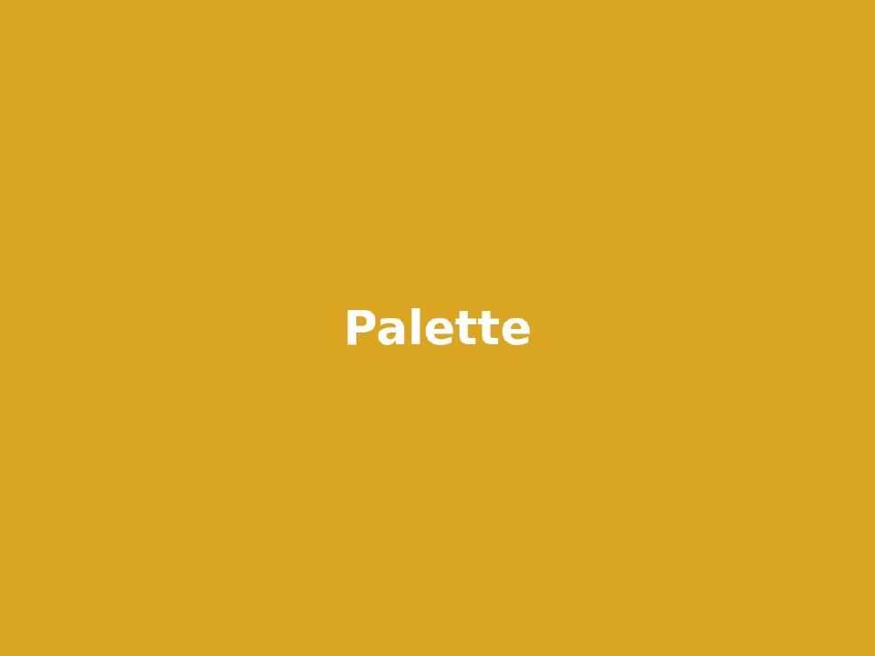 La palette, mélanges d'ocres et de terres.